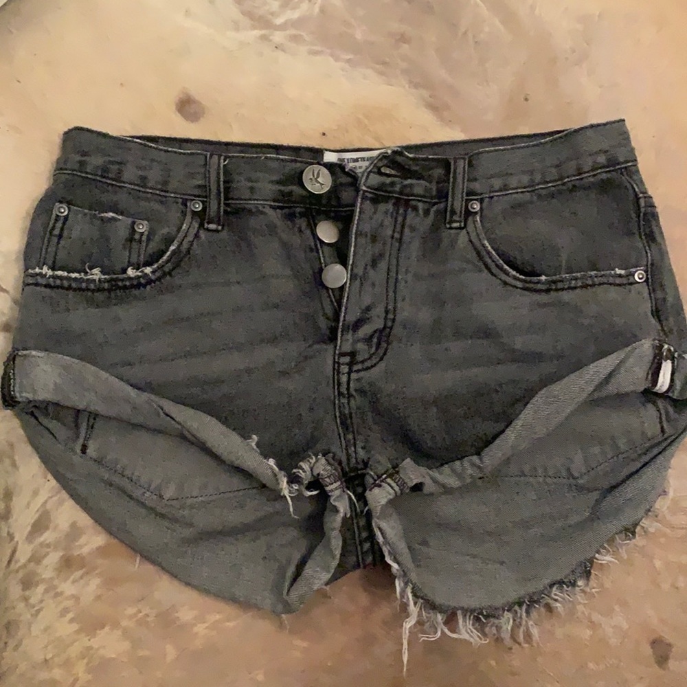 One Teaspoon dark grey jean shorts